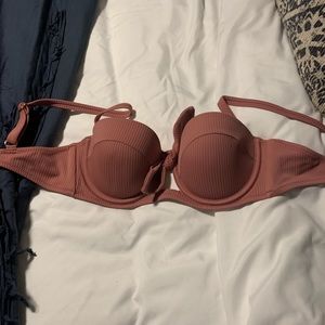 Blush pink underwire swim top, size L.